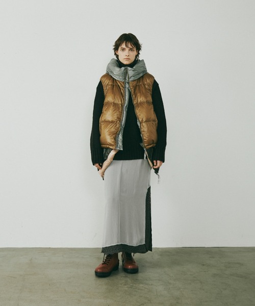 beautiful people（ビューティフルピープル）の「NANGA multilayering  down vest blouson（ダウンジャケット/コート・レディース・チャコール/ベージュ・36/40/38）」の10枚目の写真