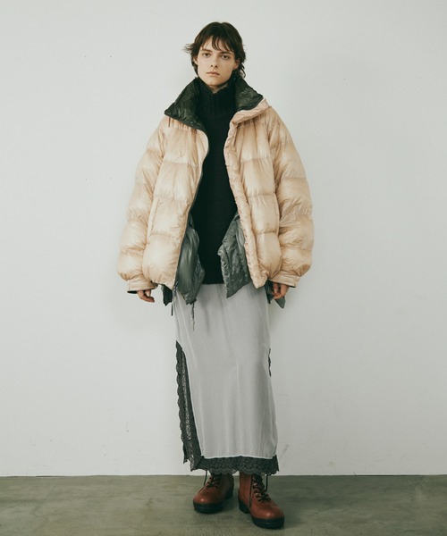 beautiful people（ビューティフルピープル）の「NANGA multilayering  down vest blouson（ダウンジャケット/コート・レディース・チャコール/ベージュ・36/40/38）」の13枚目の写真