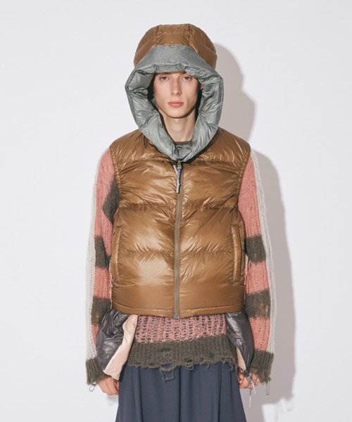 beautiful people（ビューティフルピープル）の「NANGA multilayering  down vest blouson（ダウンジャケット/コート・レディース・チャコール/ベージュ・36/40/38）」の15枚目の写真