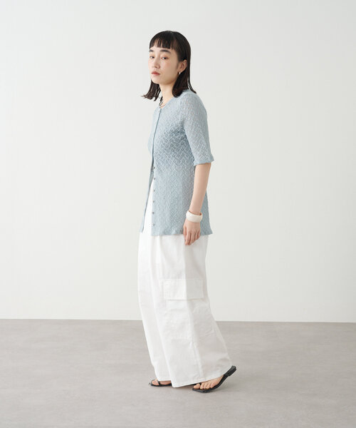 Omekashi カーディガン 2WAYデザインワッフルカーデ レディース