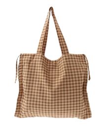 ・QUON ギンガムリボントート