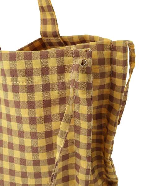 Green　Parks（グリーンパークス）の「・QUON ギンガムリボントート（トートバッグ・レディース・ピンク/イエロー/グリーン・FREE）」の12枚目の写真