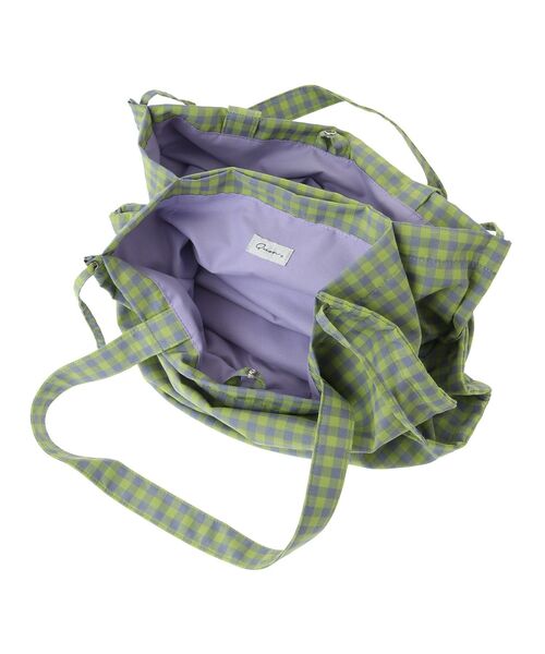Green　Parks（グリーンパークス）の「・QUON ギンガムリボントート（トートバッグ・レディース・ピンク/イエロー/グリーン・FREE）」の16枚目の写真