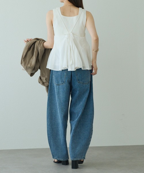 PUAL CE CIN（ピュアルセシン）の「インドボイルハシゴレースキャミブラウス（キャミソール・レディース・オフホワイト/ブラック/ベージュ・FREE）」の8枚目の写真