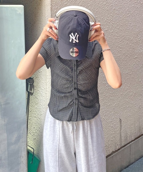 ABYS(アビス)の「クロップドチェックシャーリングシアーシャツ(シャツ/ブラウス・レディース・ホワイト/ネイビー/オレンジ・FREE)」の22枚目の写真