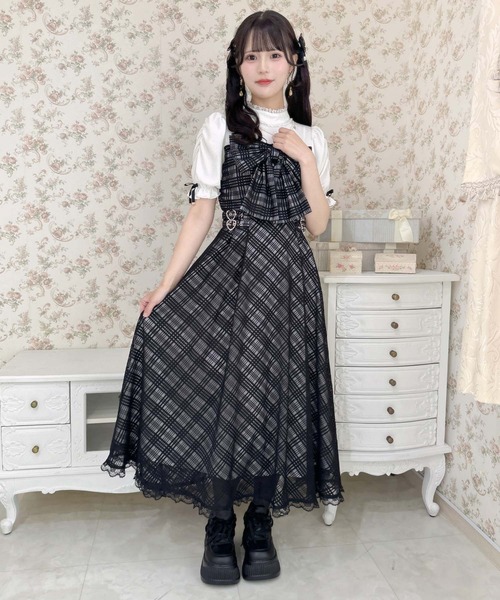 ROJITA(ロジータ)の「ビッグリボンポイントドッキングロングワンピース(ワンピース・レディース・ホワイト/ピンク/ブラック・FREE)」の12枚目の写真