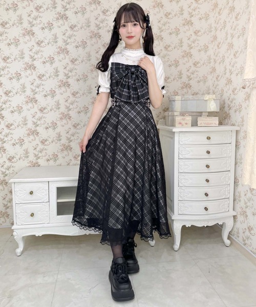 ROJITA(ロジータ)の「ビッグリボンポイントドッキングロングワンピース(ワンピース・レディース・ホワイト/ピンク/ブラック・FREE)」の16枚目の写真