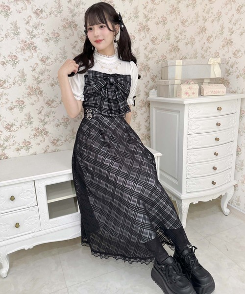 ROJITAデコルテチャーム付きビック リボンワンピース ピンクベージュ 量産型 41FtHWCbDHL._SY350_QL65_.jpg