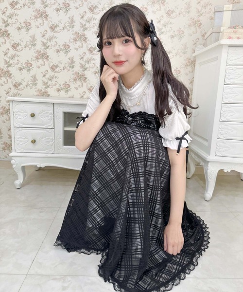 ROJITA(ロジータ)の「ビッグリボンポイントドッキングロングワンピース(ワンピース・レディース・ホワイト/ピンク/ブラック・FREE)」の20枚目の写真
