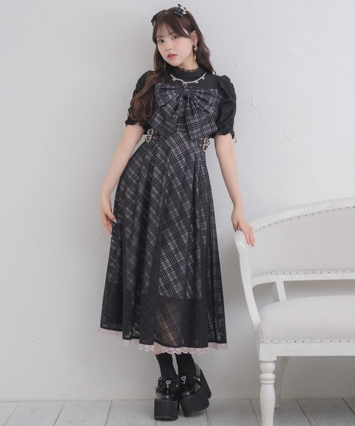ROJITA(ロジータ)の「ビッグリボンポイントドッキングロングワンピース(ワンピース・レディース・ホワイト/ピンク/ブラック・FREE)」の8枚目の写真