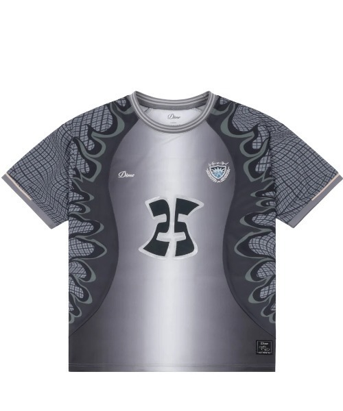【関税込み】Dime ブルー&グレー Holy Flame Jersey トップス セール】Dime/ダイム/HOLY FLAME JERSEY(Tシャツ/カットソー