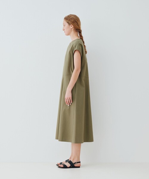 GALERIE VIE(ギャルリー ヴィー)の「ノンマーセライズドコットン フレンチスリーブワンピース(ワンピース・レディース・グリーン/キャメル・FREE)」の4枚目の写真