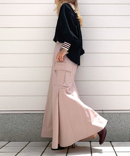 Q(キュー)の「ミリタリーマーメイドスカート(スカート・レディース・チャコールグレー/オリーブ/ピンクベージュ・MEDIUM)」の15枚目の写真