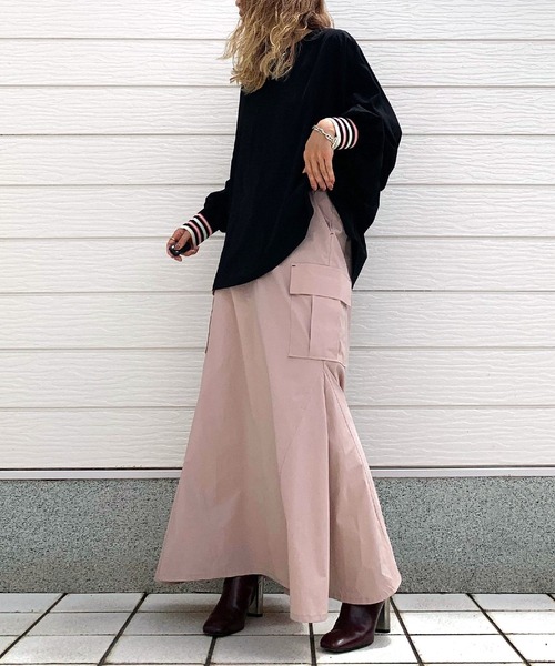 Q(キュー)の「ミリタリーマーメイドスカート(スカート・レディース・チャコールグレー/オリーブ/ピンクベージュ・MEDIUM)」の14枚目の写真