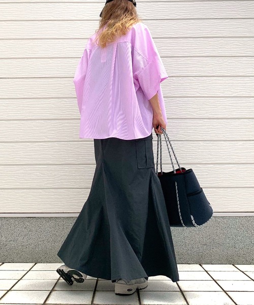 Q(キュー)の「ミリタリーマーメイドスカート(スカート・レディース・チャコールグレー/オリーブ/ピンクベージュ・MEDIUM)」の19枚目の写真