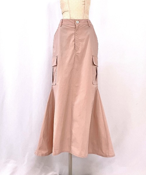 Q(キュー)の「ミリタリーマーメイドスカート(スカート・レディース・チャコールグレー/オリーブ/ピンクベージュ・MEDIUM)」の20枚目の写真