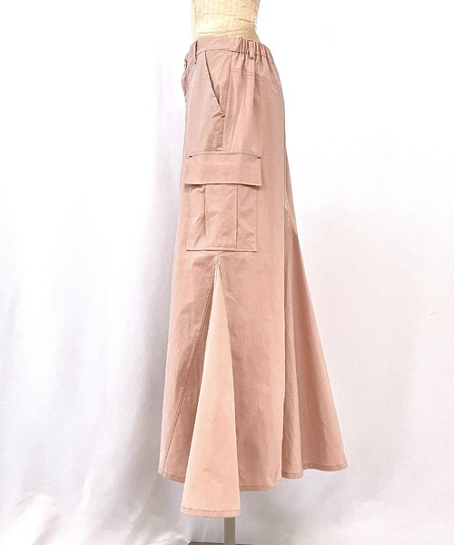 Q(キュー)の「ミリタリーマーメイドスカート(スカート・レディース・チャコールグレー/オリーブ/ピンクベージュ・MEDIUM)」の21枚目の写真