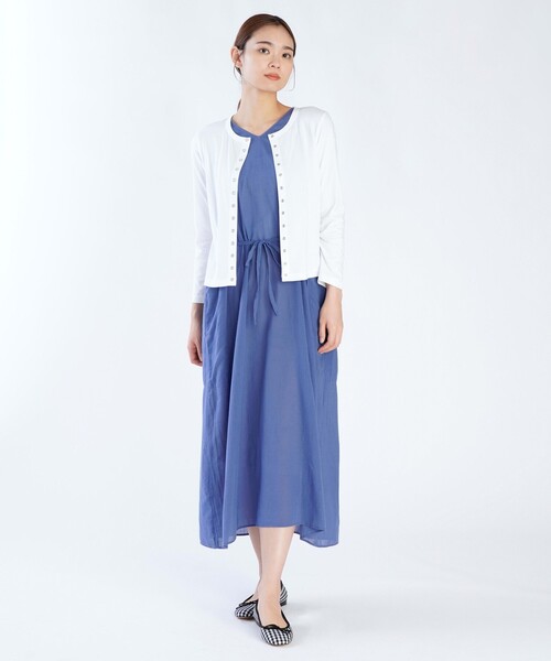agnes b.(アニエスベー)の「オーガニックコットン 長袖 カーディガンプレッション "Le Petit"(カーディガン/ボレロ・レディース・ホワイト・1/3/2)」の6枚目の写真