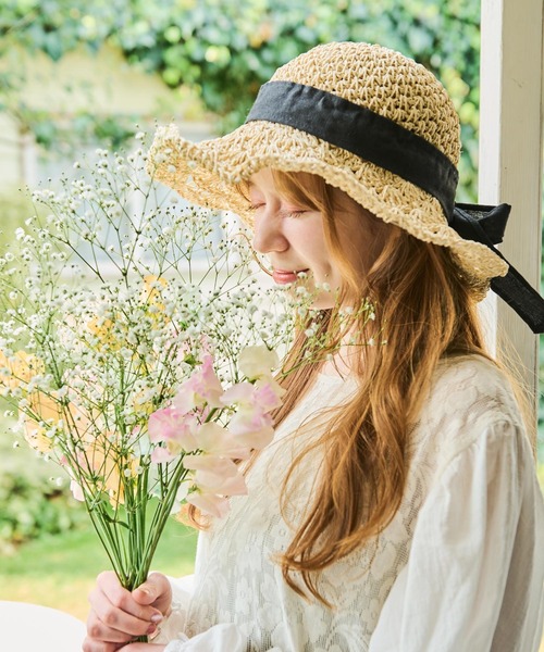 Crisp（クリスプ）の「リボンペーパーハット（ハット・レディース・ナチュラル/ブラウン・FREE）」の2枚目の写真