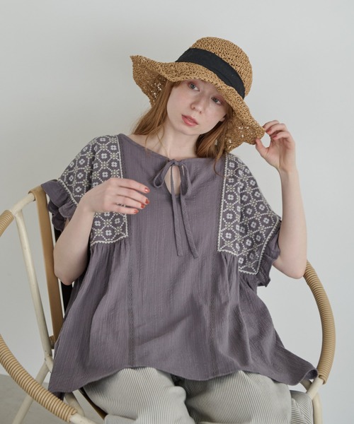 Crisp（クリスプ）の「リボンペーパーハット（ハット・レディース・ナチュラル/ブラウン・FREE）」の4枚目の写真