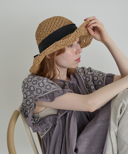 Crisp（クリスプ）の「リボンペーパーハット（ハット・レディース・ナチュラル/ブラウン・FREE）」の5枚目の写真