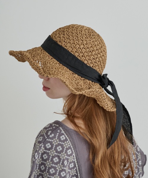 Crisp（クリスプ）の「リボンペーパーハット（ハット・レディース・ナチュラル/ブラウン・FREE）」の6枚目の写真