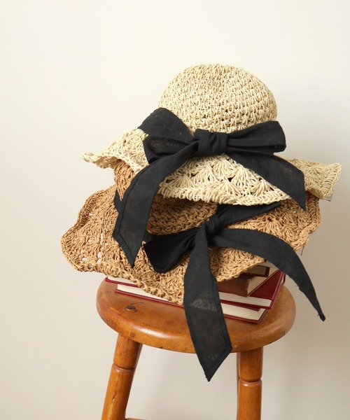 Crisp（クリスプ）の「リボンペーパーハット（ハット・レディース・ナチュラル/ブラウン・FREE）」の11枚目の写真