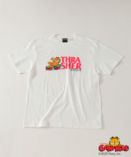 THRASHER(スラッシャー)の「Garfield × THRASHER 別注 プリントTシャツ(Tシャツ/カットソー・メンズ・ブラック系その他/カーキ/ホワイト/ボルドー/パープル・MEDIUM/LARGE)」の2枚目の写真