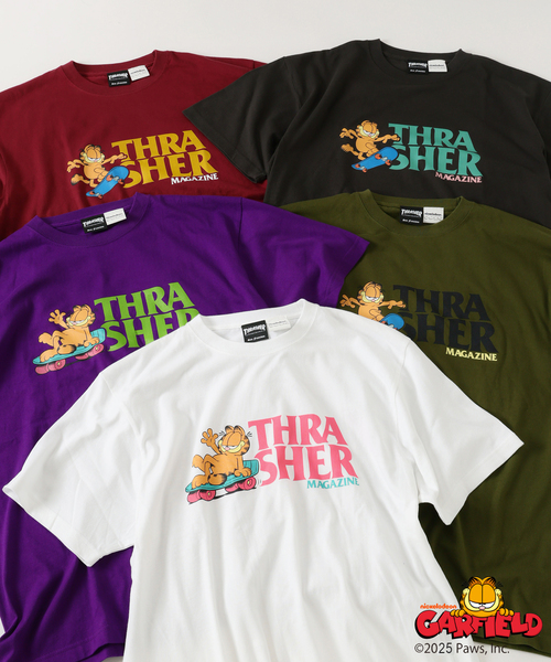 THRASHER(スラッシャー)の「Garfield × THRASHER 別注 プリントTシャツ(Tシャツ/カットソー・メンズ・ブラック系その他/カーキ/ホワイト/ボルドー/パープル・MEDIUM/LARGE)」の6枚目の写真
