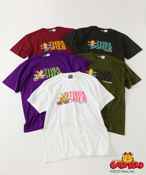 THRASHER(スラッシャー)の「Garfield × THRASHER 別注 プリントTシャツ(Tシャツ/カットソー・メンズ・ブラック系その他/カーキ/ホワイト/ボルドー/パープル・MEDIUM/LARGE)」の7枚目の写真