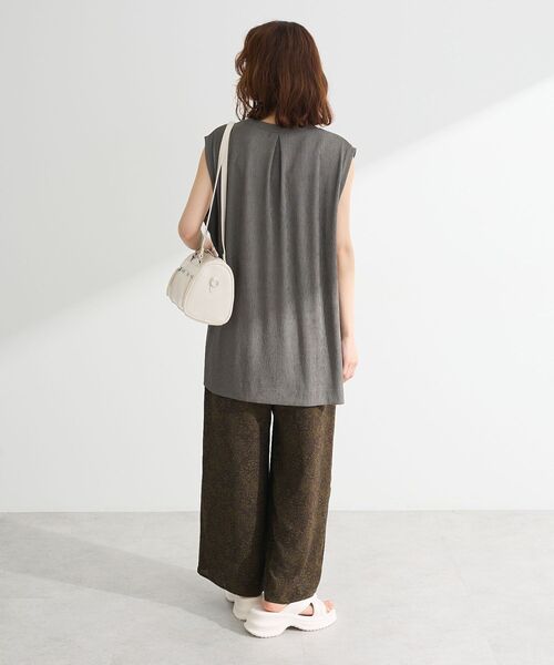 Green　Parks（グリーンパークス）の「サイドリボンノースリーブチュニック（チュニック・レディース・ライトイエロー/グレー/ブラック/オレンジ・FREE）」の7枚目の写真