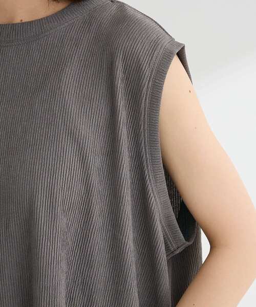 Green　Parks（グリーンパークス）の「サイドリボンノースリーブチュニック（チュニック・レディース・ライトイエロー/グレー/ブラック/オレンジ・FREE）」の12枚目の写真