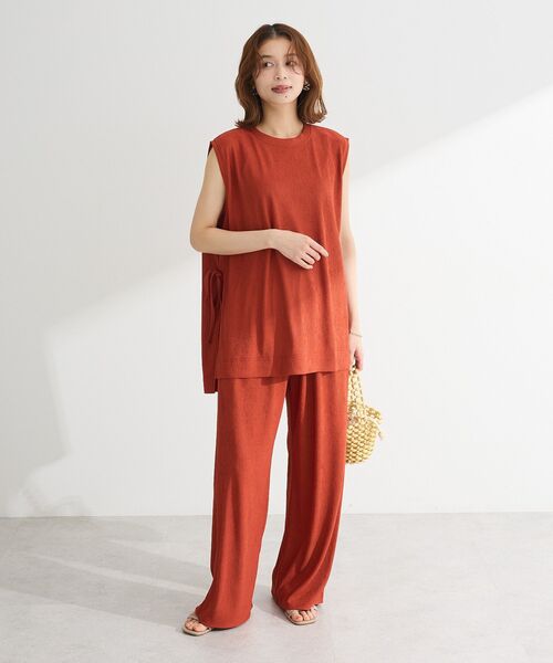 Green　Parks（グリーンパークス）の「サイドリボンノースリーブチュニック（チュニック・レディース・ライトイエロー/グレー/ブラック/オレンジ・FREE）」の14枚目の写真