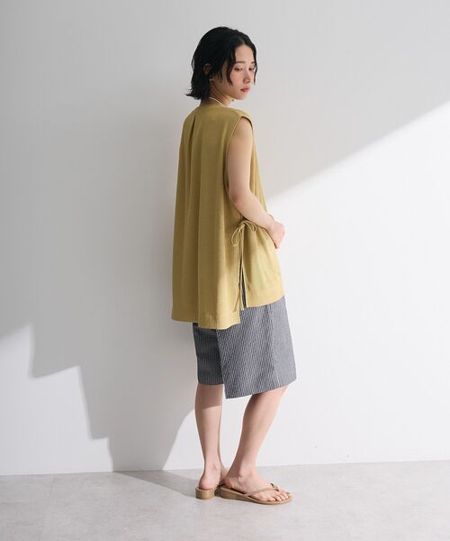 Green　Parks（グリーンパークス）の「サイドリボンノースリーブチュニック（チュニック・レディース・ライトイエロー/グレー/ブラック/オレンジ・FREE）」の20枚目の写真