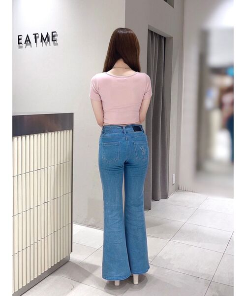 EATME(イートミー)の「スクエアネックコンパクトTシャツ(Tシャツ/カットソー・レディース・オフホワイト/ブルー/ピンク・FREE)」の21枚目の写真