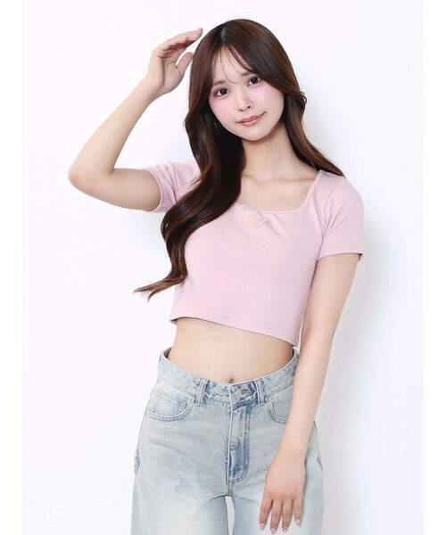 EATME（イートミー）の「スクエアネックコンパクトＴシャツ（Tシャツ/カットソー・レディース・オフホワイト/ブルー/ピンク・FREE）」の9枚目の写真