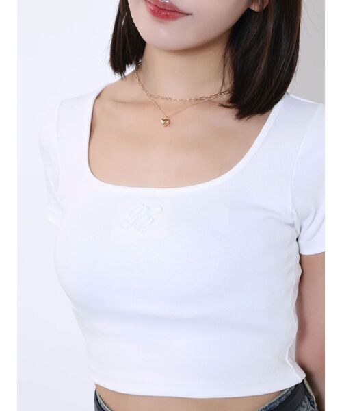 EATME（イートミー）の「スクエアネックコンパクトＴシャツ（Tシャツ/カットソー・レディース・オフホワイト/ブルー/ピンク・FREE）」の12枚目の写真