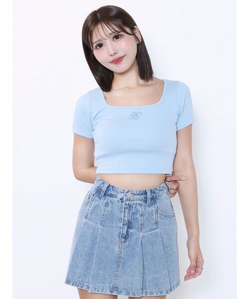 EATME（イートミー）の「スクエアネックコンパクトＴシャツ（Tシャツ/カットソー・レディース・オフホワイト/ブルー/ピンク・FREE）」の13枚目の写真