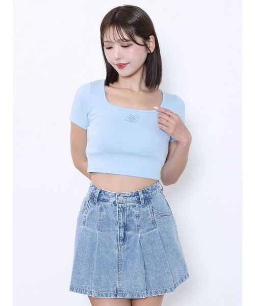 EATME（イートミー）の「スクエアネックコンパクトＴシャツ（Tシャツ/カットソー・レディース・オフホワイト/ブルー/ピンク・FREE）」の14枚目の写真