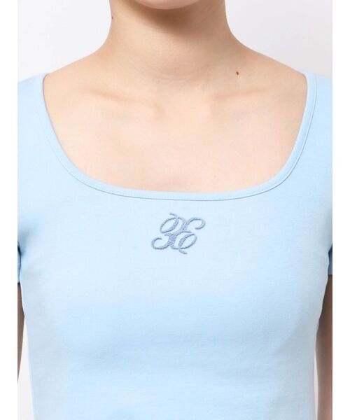 EATME(イートミー)の「スクエアネックコンパクトTシャツ(Tシャツ/カットソー・レディース・オフホワイト/ブルー/ピンク・FREE)」の7枚目の写真