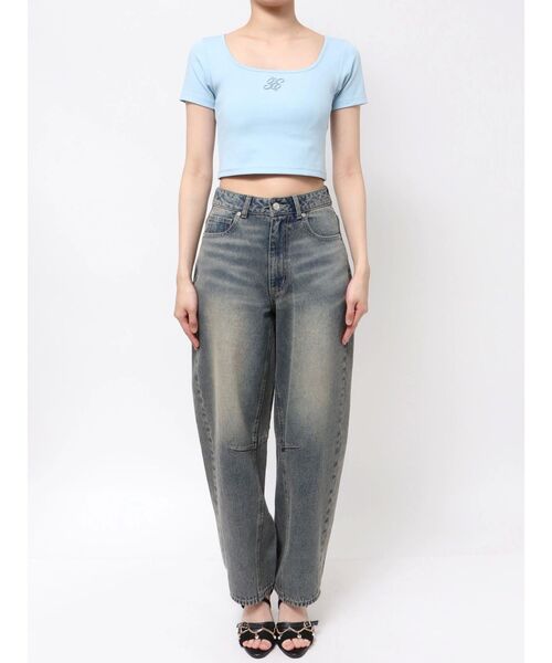 EATME(イートミー)の「スクエアネックコンパクトTシャツ(Tシャツ/カットソー・レディース・オフホワイト/ブルー/ピンク・FREE)」の11枚目の写真