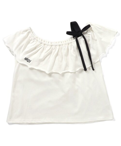 algy（アルジー）の「ワンショルガーリーT（Tシャツ/カットソー・キッズ・ブラック/オフホワイト/ライム・XX-SMALL/X-SMALL/SMALL/MEDIUM）」の2枚目の写真