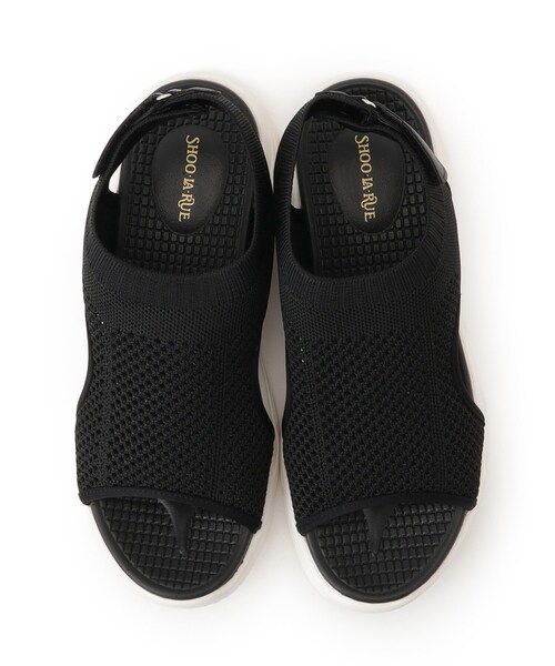 SHOO・LA・RUE（シューラルー）の「ニットスニーカーサンダル（サンダル・レディース・ブラック/ライトベージュ・45/35）」の7枚目の写真