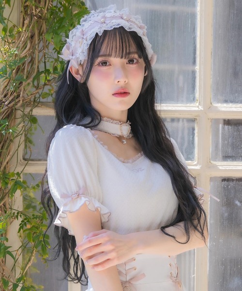 ROJITA（ロジータ）の「バックルチョーカーハートカットトップス（Tシャツ/カットソー・レディース・マルチ/ブラック/ホワイト・FREE）」の3枚目の写真