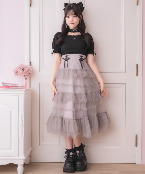 ROJITA（ロジータ）の「バックルチョーカーハートカットトップス（Tシャツ/カットソー・レディース・マルチ/ブラック/ホワイト・FREE）」の19枚目の写真