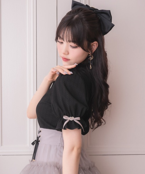 ROJITA（ロジータ）の「バックルチョーカーハートカットトップス（Tシャツ/カットソー・レディース・マルチ/ブラック/ホワイト・FREE）」の6枚目の写真