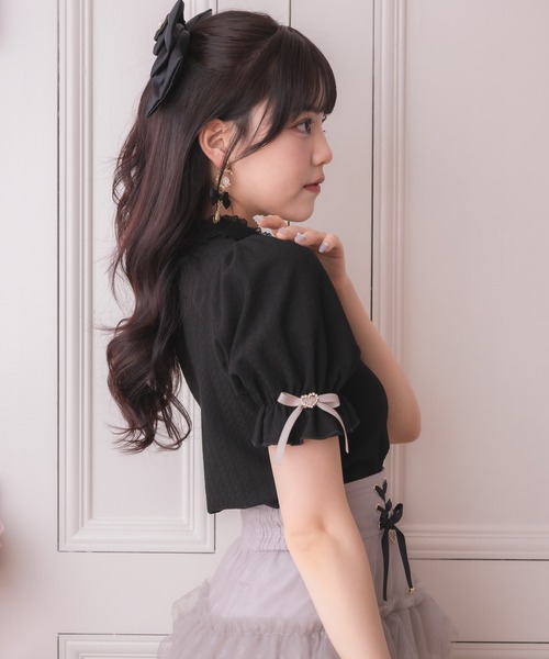 ROJITA（ロジータ）の「バックルチョーカーハートカットトップス（Tシャツ/カットソー・レディース・マルチ/ブラック/ホワイト・FREE）」の7枚目の写真