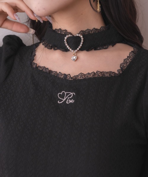 ROJITA（ロジータ）の「バックルチョーカーハートカットトップス（Tシャツ/カットソー・レディース・マルチ/ブラック/ホワイト・FREE）」の13枚目の写真