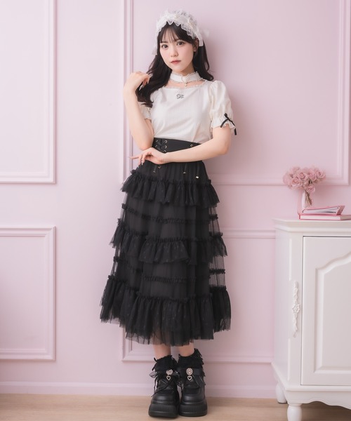 ROJITA（ロジータ）の「バックルチョーカーハートカットトップス（Tシャツ/カットソー・レディース・マルチ/ブラック/ホワイト・FREE）」の22枚目の写真