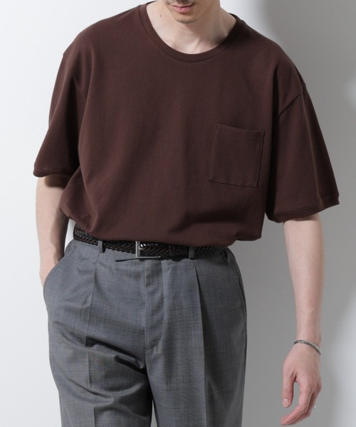 NANO universe(ナノユニバース)の「エアパッセージ ジャージーTシャツ 半袖(Tシャツ/カットソー・メンズ・ブラック/ネイビー/ブラウン・S/M/L)」の3枚目の写真